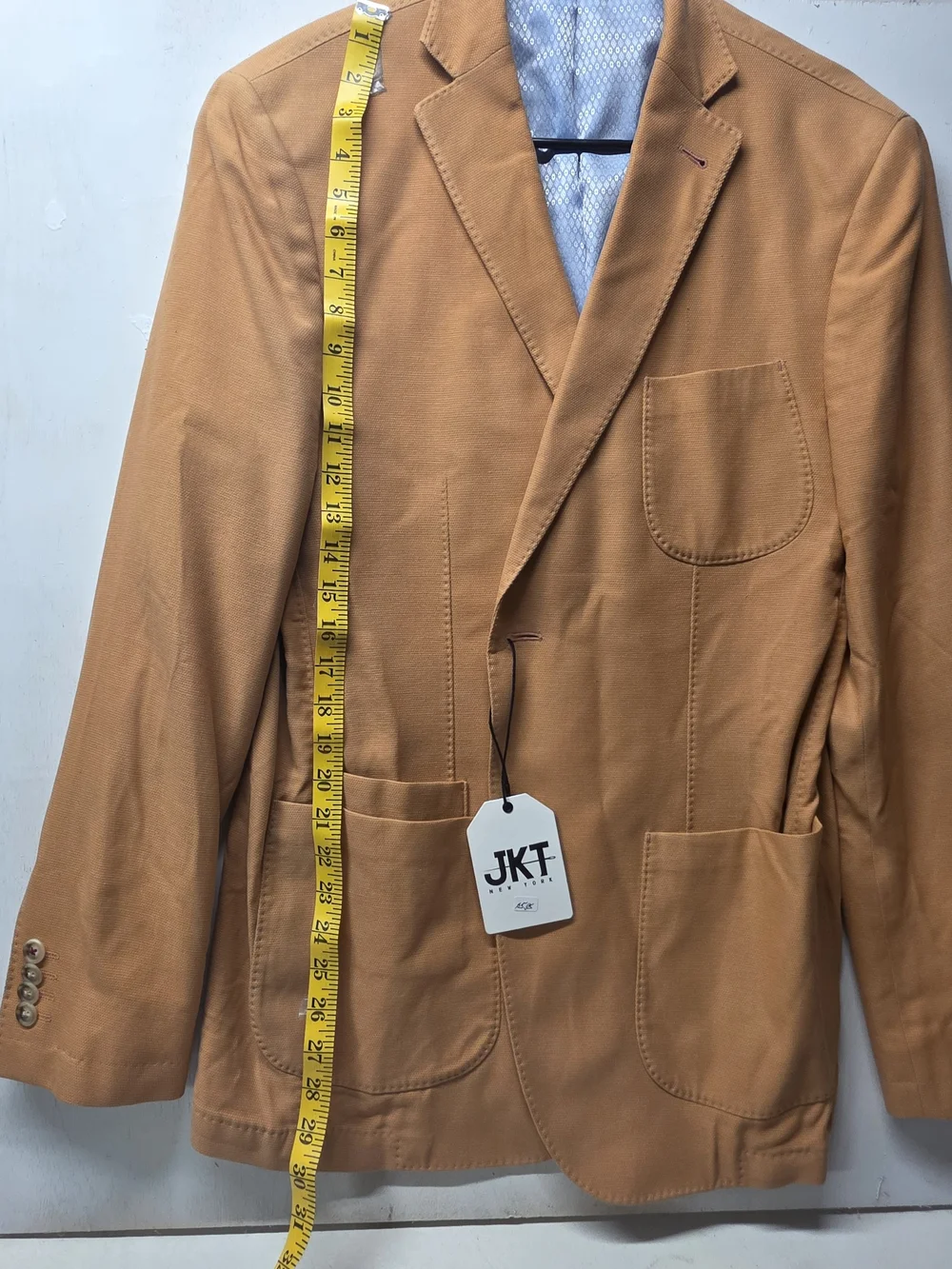 Men’s Tan Cotton Sport Coat - Single-Breasted Blazer